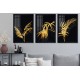 Black And Gold Leaves Tablo Seti