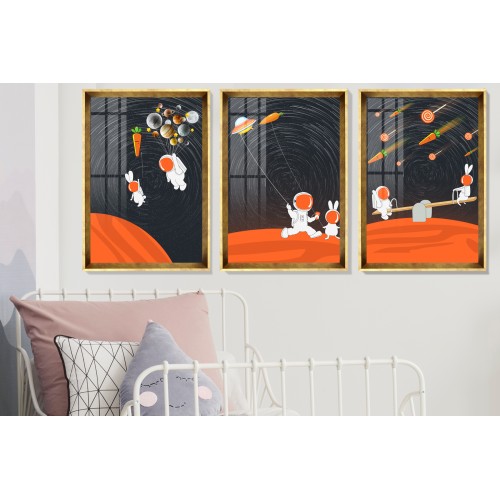 Uzayda Astronot 4 Tablo Seti