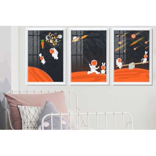 Uzayda Astronot 4 Tablo Seti