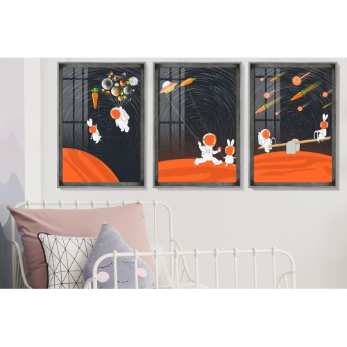 Uzayda Astronot 4 Tablo Seti
