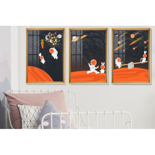 Uzayda Astronot 4 Tablo Seti