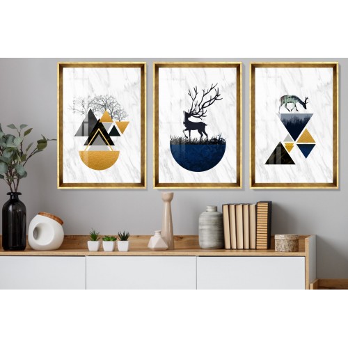 Deer And Forest Tablo Seti