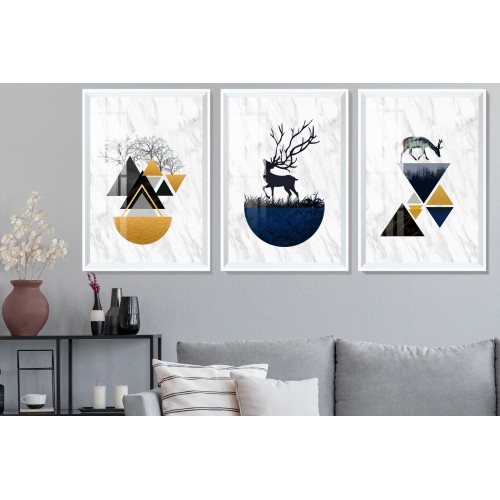 Deer And Forest Tablo Seti