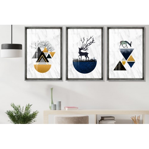 Deer And Forest Tablo Seti