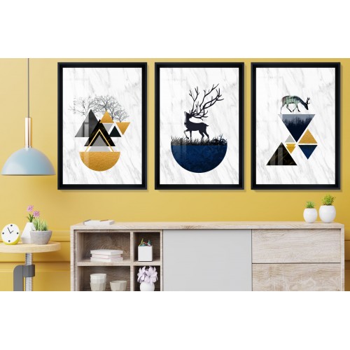 Deer And Forest Tablo Seti