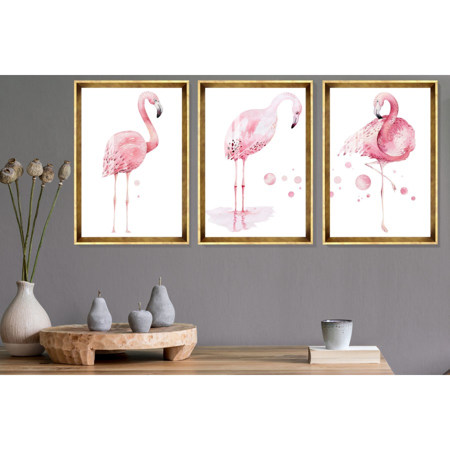  Flamingo Watercolor Tablo Seti