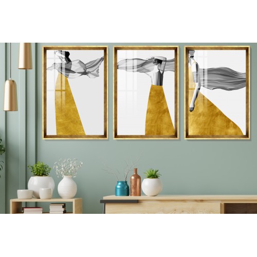 Lady With Flying Scarf Tablo Seti