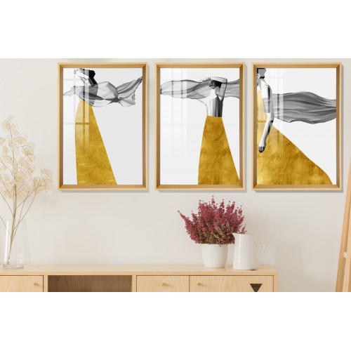 Lady With Flying Scarf Tablo Seti