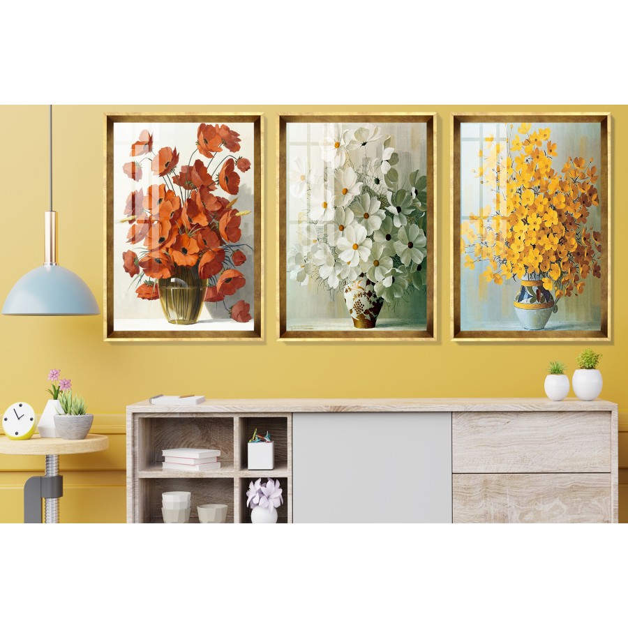  Flowers In A Vase Tablo Seti