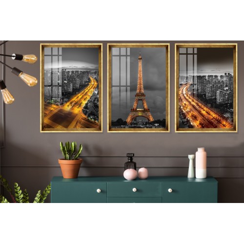 Paris And Eiffel Tower Tablo Seti