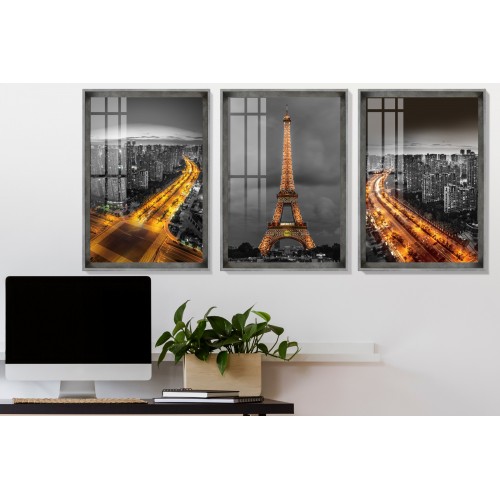 Paris And Eiffel Tower Tablo Seti