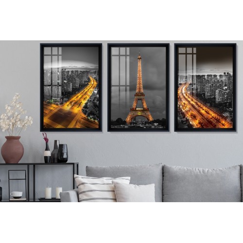 Paris And Eiffel Tower Tablo Seti