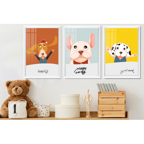 Cartoon Puppy Tablo Seti