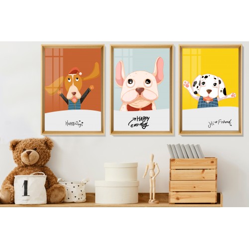 Cartoon Puppy Tablo Seti
