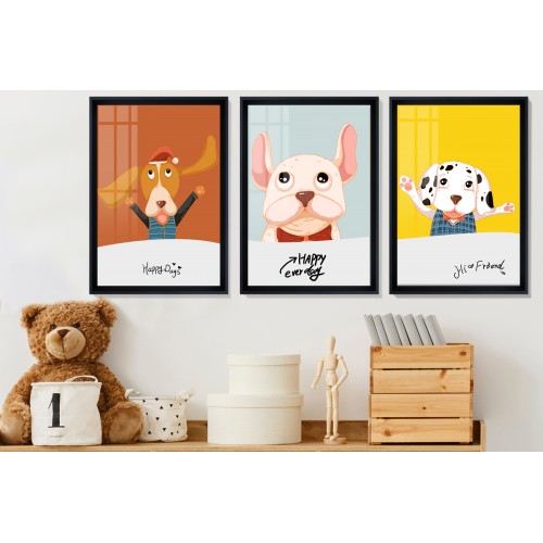Cartoon Puppy Tablo Seti